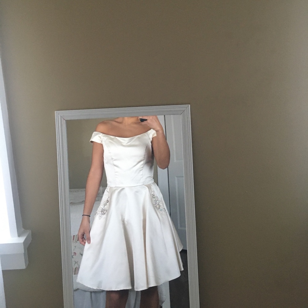 Formal champagne color party dress